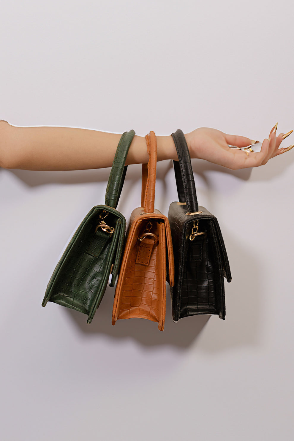 Handbag Croco - Black