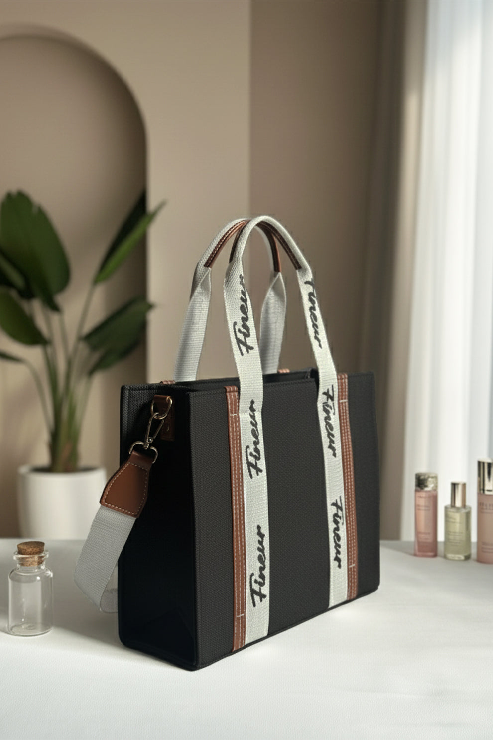 Canvas Modern Muse Tote - Black