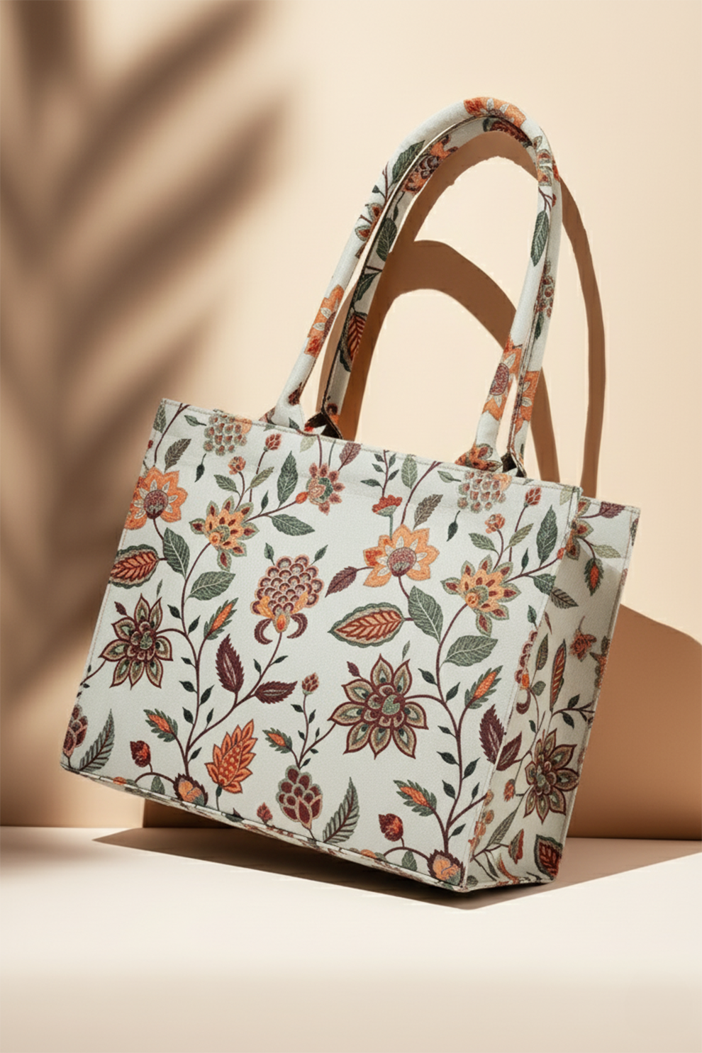 Canvas Tote Beige Multiflower