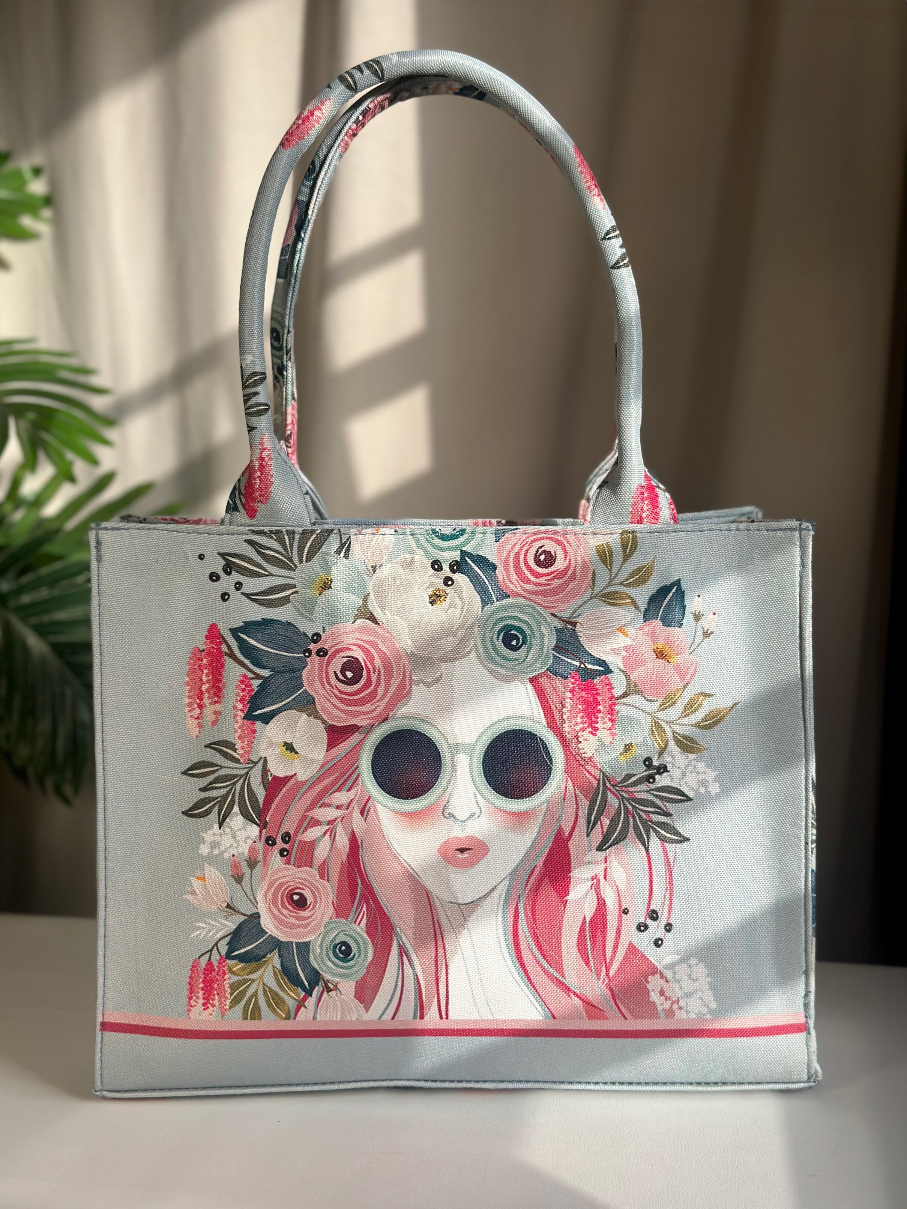 Canvas Tote Cherry Twinkle - White