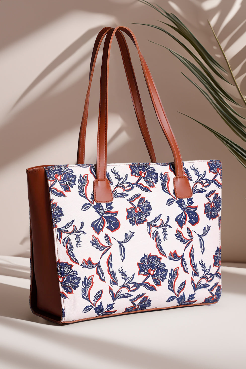 Side Rexine Canvas Tote SkyLeaf