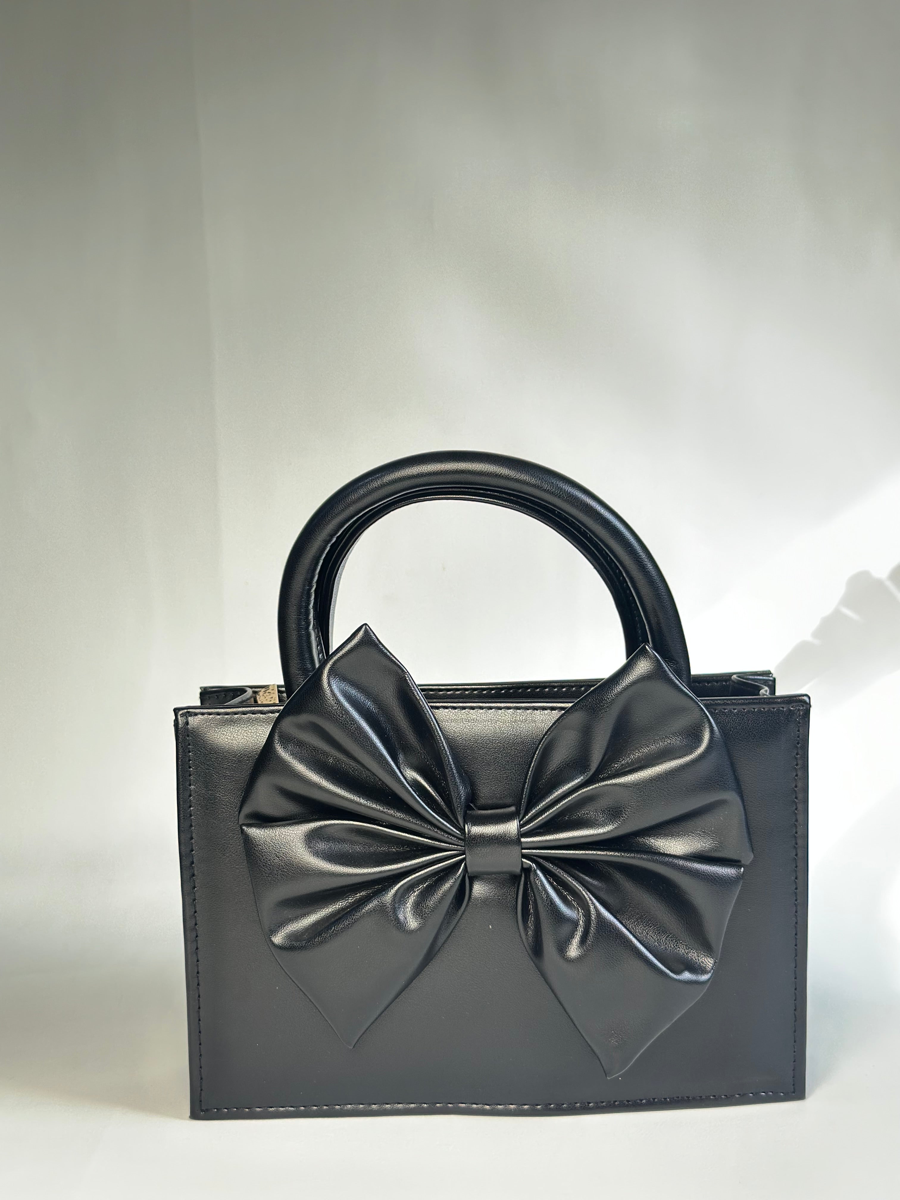 HandBag Gloss Bow - Black