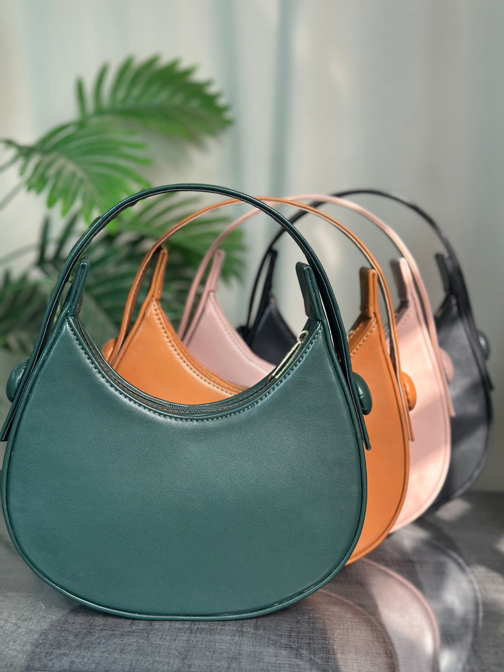 Plain Hobo HandBag - Green