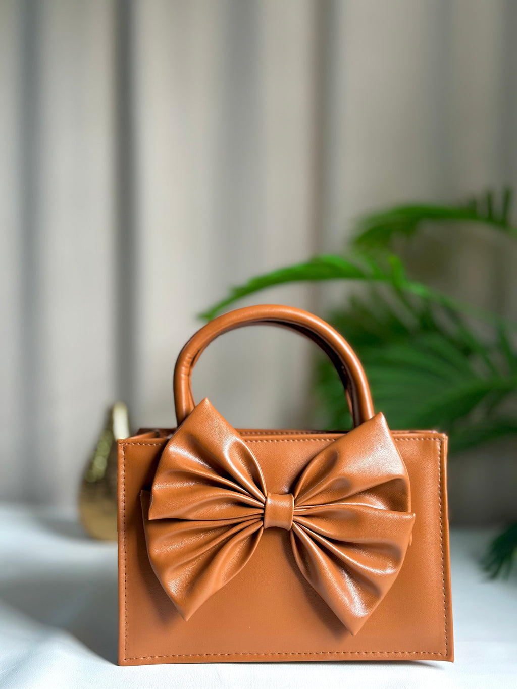 HandBag Gloss Bow - Brown